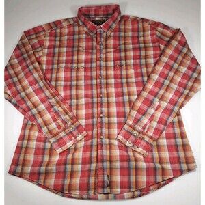 Wrangler Retro Men's XXL Red Plaid Western Shirt Long Sleeve Snap